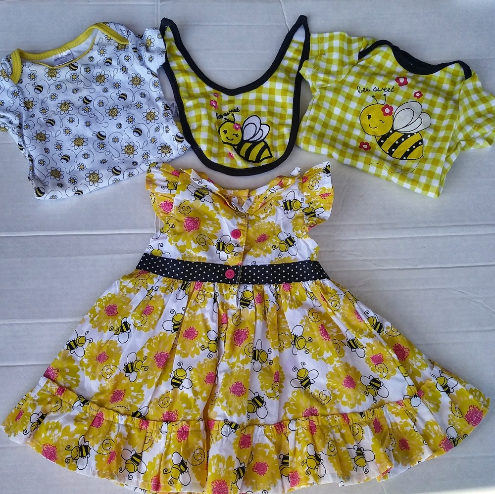 !!SOLD!!" Bumble Bee Girls Dress + Lot - Picture 2 of 5